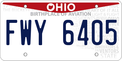 OH license plate FWY6405