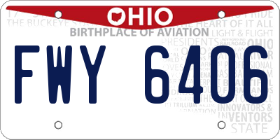 OH license plate FWY6406
