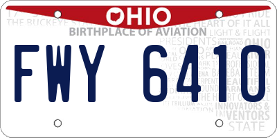OH license plate FWY6410