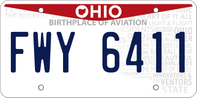 OH license plate FWY6411