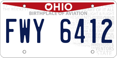 OH license plate FWY6412