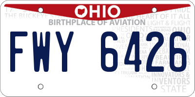 OH license plate FWY6426