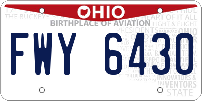 OH license plate FWY6430