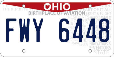 OH license plate FWY6448