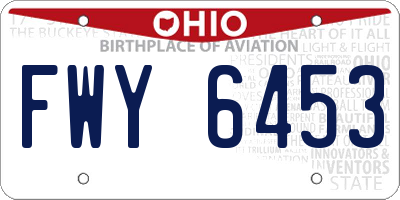 OH license plate FWY6453