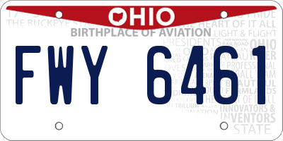 OH license plate FWY6461