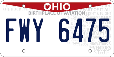 OH license plate FWY6475