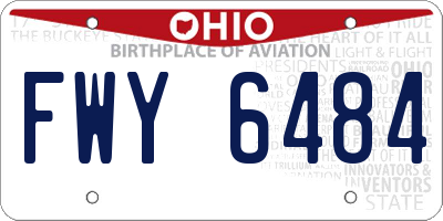 OH license plate FWY6484