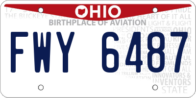 OH license plate FWY6487