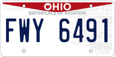 OH license plate FWY6491