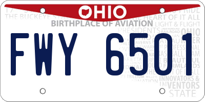 OH license plate FWY6501