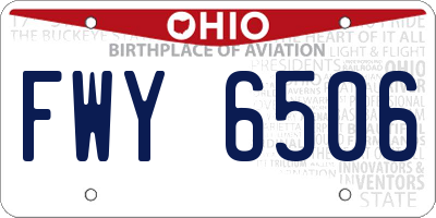 OH license plate FWY6506