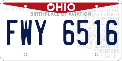 OH license plate FWY6516