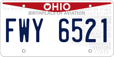 OH license plate FWY6521