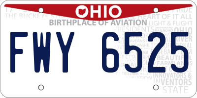 OH license plate FWY6525