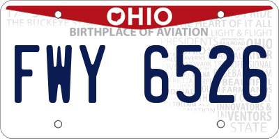 OH license plate FWY6526
