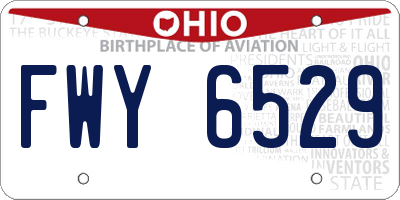 OH license plate FWY6529