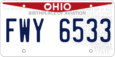 OH license plate FWY6533