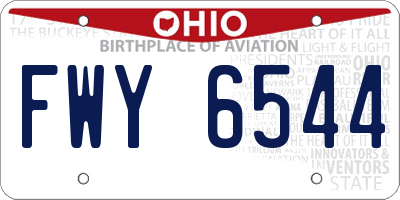 OH license plate FWY6544