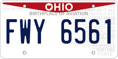 OH license plate FWY6561