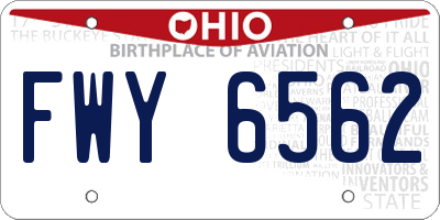OH license plate FWY6562