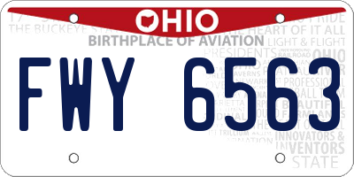 OH license plate FWY6563