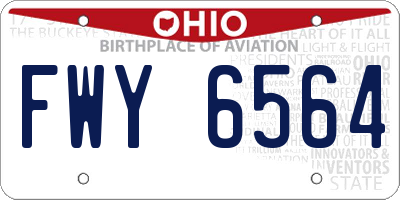 OH license plate FWY6564