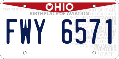 OH license plate FWY6571