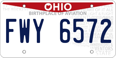 OH license plate FWY6572
