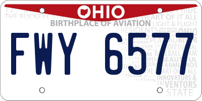 OH license plate FWY6577