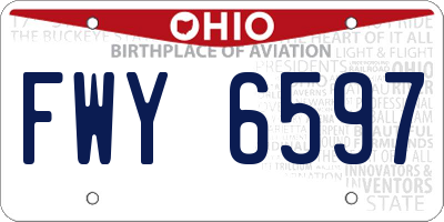 OH license plate FWY6597