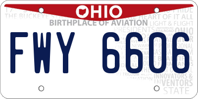 OH license plate FWY6606