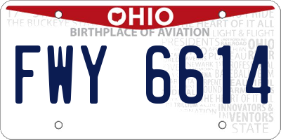 OH license plate FWY6614