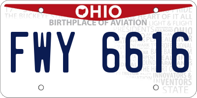 OH license plate FWY6616