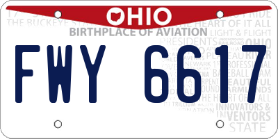 OH license plate FWY6617