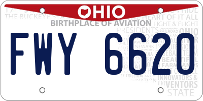 OH license plate FWY6620