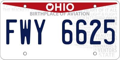 OH license plate FWY6625
