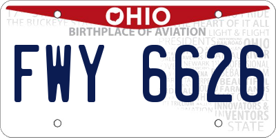 OH license plate FWY6626