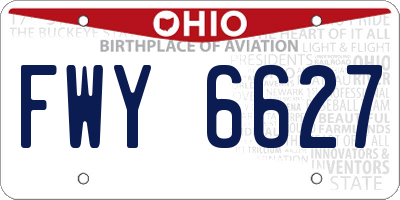 OH license plate FWY6627