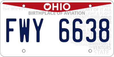 OH license plate FWY6638