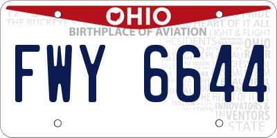 OH license plate FWY6644