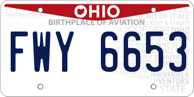 OH license plate FWY6653