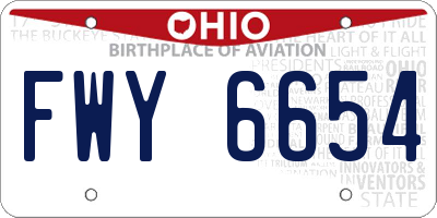 OH license plate FWY6654