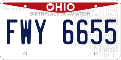 OH license plate FWY6655