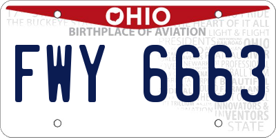 OH license plate FWY6663