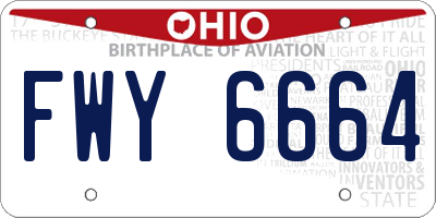 OH license plate FWY6664