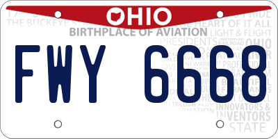 OH license plate FWY6668