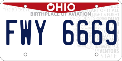 OH license plate FWY6669