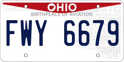 OH license plate FWY6679