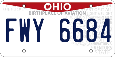 OH license plate FWY6684